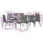 Set comedor de jardín 9 pzas con cojines ratán sintético beige de , Conjuntos de jardín - Ref: Foro24-3213583, Precio: 566,89 €
