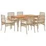 7-piece garden dining set with beige synthetic rattan cushions by , Garden sets - Ref: Foro24-3213581, Price: 549,52 €, Disco...