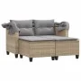 Sofá de jardín 2 plazas con toldo y taburetes ratán PE beige by , Outdoor sofas - Ref: Foro24-365785, Price: 323,43 €, Discou...