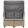 Gartensofa für 2 Personen mit Markise und Hockern aus beigem PE-Rattan. von , Outdoor-Sofas - Ref: Foro24-365785, Preis: 323,...