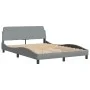 Bed frame with light gray fabric headboard 140x190 cm by , Beds and slatted bases - Ref: Foro24-373165, Price: 141,52 €, Disc...