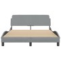 Bed frame with light gray fabric headboard 140x190 cm by , Beds and slatted bases - Ref: Foro24-373165, Price: 143,58 €, Disc...