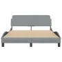 Bed frame with light gray fabric headboard 140x190 cm by , Beds and slatted bases - Ref: Foro24-373165, Price: 141,52 €, Disc...