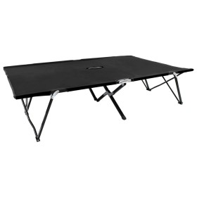 Klappbare Doppelliege aus schwarzem Stahl von vidaXL, Liegen - Ref: Foro24-47760, Preis: 133,22 €, Rabatt: %