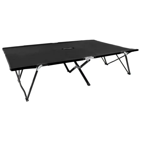 Tumbona doble plegable acero negra de vidaXL, Tumbonas - Ref: Foro24-47760, Precio: 130,24 €, Descuento: %