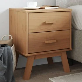 Mesita de noche OLDEN madera maciza de pino marrón by , Nightstands - Ref: Foro24-358582, Price: 67,34 €, Discount: %