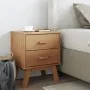 Nachttisch OLDEN aus massivem Pinienholz in Braun. von , Nachttische - Ref: Foro24-358582, Preis: 67,30 €, Rabatt: %