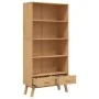 4-stufiges Regal OLDEN aus massivem Pinienholz in Braun. von , Bücherregale und Regale - Ref: Foro24-358612, Preis: 213,34 €,...