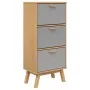 Schuhregal aus massiver Kiefer in Grau und Braun, 55x35x120 cm. von , Schuhregale und Schuhorganisatoren - Ref: Foro24-358619...