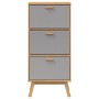 Schuhregal aus massiver Kiefer in Grau und Braun, 55x35x120 cm. von , Schuhregale und Schuhorganisatoren - Ref: Foro24-358619...