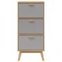 Schuhregal aus massiver Kiefer in Grau und Braun, 55x35x120 cm. von , Schuhregale und Schuhorganisatoren - Ref: Foro24-358619...