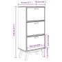 Schuhregal aus massiver Kiefer in Grau und Braun, 55x35x120 cm. von , Schuhregale und Schuhorganisatoren - Ref: Foro24-358619...