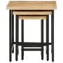 Mesas apilables 3 piezas madera de mango rugosa maciza y hierro de , Mesas auxiliares - Ref: Foro24-372736, Precio: 51,65 €, ...