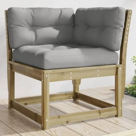 Sofá esquinero jardín y cojines madera impregnada 73x73x78 cm by , Outdoor sofas - Ref: Foro24-844688, Price: 101,83 €, Disco...