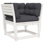 Sofá de jardín reposabrazos cojines madera maciza pino blanco by , Outdoor sofas - Ref: Foro24-844695, Price: 109,77 €, Disco...