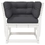 Gartensofa mit Armlehnen, Kissen aus massivem weißem Kiefernholz. von , Outdoor-Sofas - Ref: Foro24-844695, Preis: 109,77 €, ...