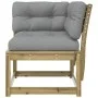 Sofá esquinero jardín y cojines madera impregnada 73x73x78 cm by , Outdoor sofas - Ref: Foro24-844688, Price: 101,83 €, Disco...