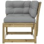 Sofá esquinero jardín y cojines madera impregnada 73x73x78 cm by , Outdoor sofas - Ref: Foro24-844688, Price: 102,86 €, Disco...