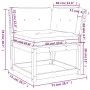Ecksofa für den Garten und Kissen aus imprägniertem Holz, 73x73x78 cm. von , Outdoor-Sofas - Ref: Foro24-844688, Preis: 101,8...