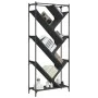 Regal aus Ingenieurholz und schwarzem Metall 79x30x180 cm von , Bücherregale und Regale - Ref: Foro24-845431, Preis: 96,57 €,...