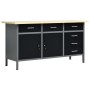Banco de trabajo de acero negro 160x60x85 cm de vidaXL, Mesas de trabajo - Ref: Foro24-145348, Precio: 396,98 €, Descuento: %