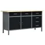 Werkbank aus schwarzem Stahl, 160 x 60 x 85 cm von vidaXL, Arbeitstische - Ref: Foro24-145348, Preis: 488,88 €, Rabatt: %