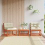 Gartensofas mit 2 Kissen aus massivem Pinienholz in brauner Wachsfarbe. von , Outdoor-Sofas - Ref: Foro24-844706, Preis: 167,...
