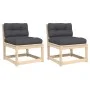 Sofás de jardín con cojines 2 uds madera maciza de pino by , Outdoor sofas - Ref: Foro24-844704, Price: 129,03 €, Discount: %