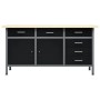 Black steel workbench 160x60x85 cm by vidaXL, Work tables - Ref: Foro24-145348, Price: 407,27 €, Discount: %