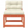 Sofás jardín con cojines 2 uds madera maciza pino marrón cera de , Sofás de exterior - Ref: Foro24-844706, Precio: 167,00 €