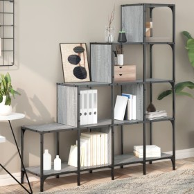 Regal aus Holz, Ingenieurwesen und Metall in Grau Sonoma 122x30x132 cm. von , Bücherregale und Regale - Ref: Foro24-845444, P...