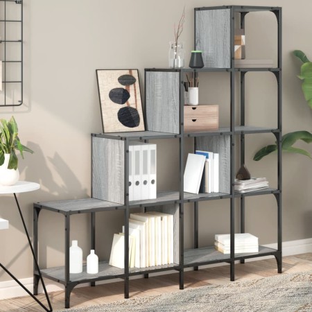 Regal aus Holz, Ingenieurwesen und Metall in Grau Sonoma 122x30x132 cm. von , Bücherregale und Regale - Ref: Foro24-845444, P...