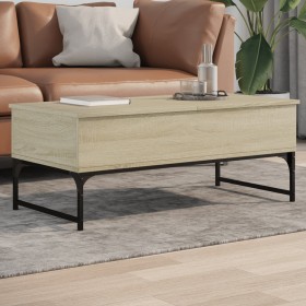 Mitteltisch aus Sonoma-Eiche mit Metallrahmen, 100x50x40cm. von , Couchtisch - Ref: Foro24-845377, Preis: 75,60 €, Rabatt: %