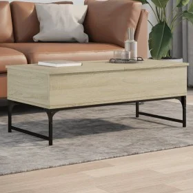 Mitteltisch aus Sonoma-Eiche mit Metallrahmen, 100x50x40cm. von , Couchtisch - Ref: Foro24-845377, Preis: 74,71 €, Rabatt: %