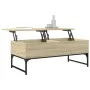 Mesa de centro madera ingeniería metal roble Sonoma 100x50x40cm by , Coffee table - Ref: Foro24-845377, Price: 74,71 €, Disco...