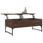 Mesa de centro madera ingeniería metal roble marrón 100x50x40cm de , Mesas de centro - Ref: Foro24-845380, Precio: 79,50 €