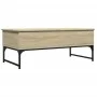 Mesa de centro madera ingeniería metal roble Sonoma 100x50x40cm by , Coffee table - Ref: Foro24-845377, Price: 74,71 €, Disco...