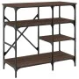 Estantería de cocina madera ingeniería metal marrón 90x40x84 cm de , Contenedores para utensilios de cocina - Ref: Foro24-845...