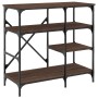 Küchenregal aus braunem Metall und Holzwerkstoff 90x40x84 cm. von , Behälter für Küchenutensilien - Ref: Foro24-845425, Preis...