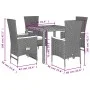 Set de muebles jardín 5 pzas con cojines ratán sintético negro de , Conjuntos de jardín - Ref: Foro24-3277506, Precio: 507,28...