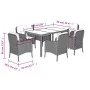 Set comedor jardín 7 pzas y cojines ratán sintético gris by , Garden sets - Ref: Foro24-3211857, Price: 798,42 €, Discount: %