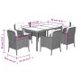 Set comedor jardín 7 pzas y cojines ratán sintético gris by , Garden sets - Ref: Foro24-3211857, Price: 825,55 €, Discount: %
