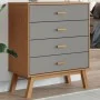 Kommode mit Schubladen OLDEN aus massivem Kiefernholz in Grau und Braun. von , Schubladen - Ref: Foro24-358589, Preis: 135,96...