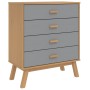 Cómoda de cajones OLDEN madera maciza de pino gris y marrón by , Drawers - Ref: Foro24-358589, Price: 128,93 €, Discount: %