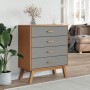 Cómoda de cajones OLDEN madera maciza de pino gris y marrón by , Drawers - Ref: Foro24-358589, Price: 128,93 €, Discount: %