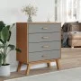 Kommode mit Schubladen OLDEN aus massivem Kiefernholz in Grau und Braun. von , Schubladen - Ref: Foro24-358589, Preis: 135,96...