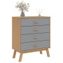 Cómoda de cajones OLDEN madera maciza de pino gris y marrón by , Drawers - Ref: Foro24-358589, Price: 128,93 €, Discount: %
