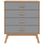 Cómoda de cajones OLDEN madera maciza de pino gris y marrón by , Drawers - Ref: Foro24-358589, Price: 128,93 €, Discount: %