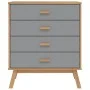 Kommode mit Schubladen OLDEN aus massivem Kiefernholz in Grau und Braun. von , Schubladen - Ref: Foro24-358589, Preis: 135,96...