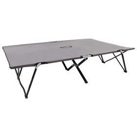 Tumbona doble plegable acero gris de vidaXL, Tumbonas - Ref: Foro24-47762, Precio: 121,50 €, Descuento: %